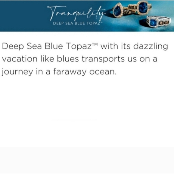 🌺Le Vian Deep Sea Ocean  Blue Topaz Oval Necklace Strawberry Gold - Picture 6 of 8